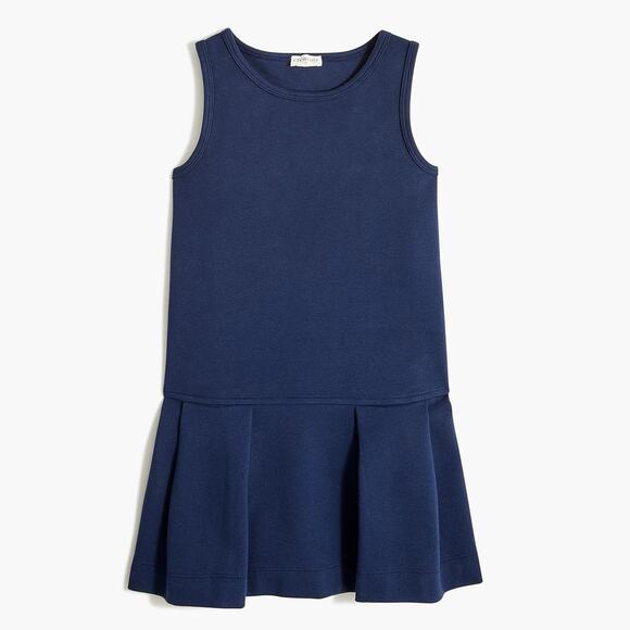NWT Crewcuts Ponte Uniform Dress Sleeveless Pleated Skirt Navy Blue Girls Size 8 - Picture 1 of 11